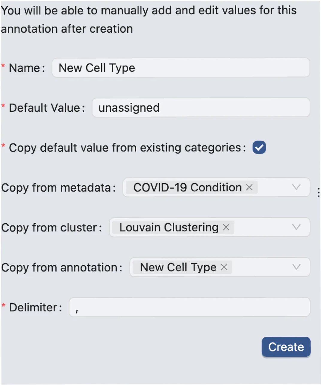 New Annotation Form