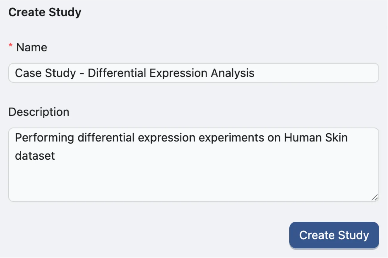 Create new study Create new study