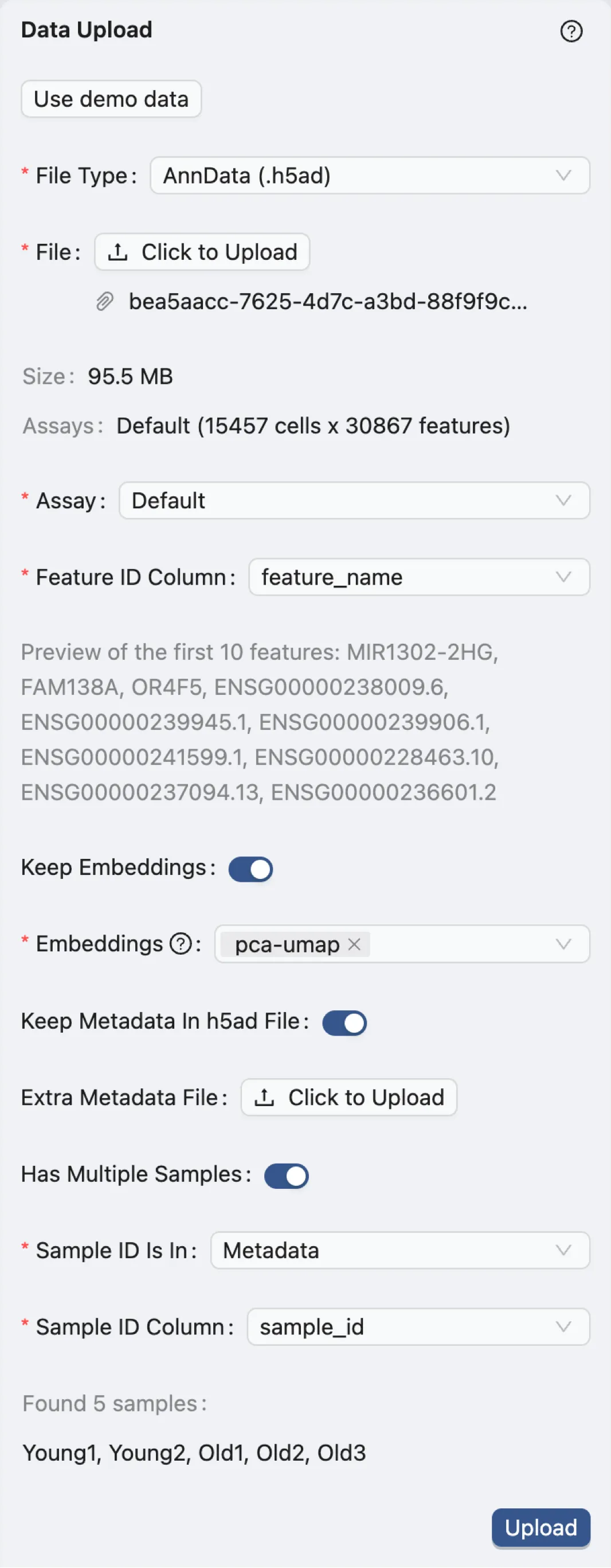 Upload Data Upload Data