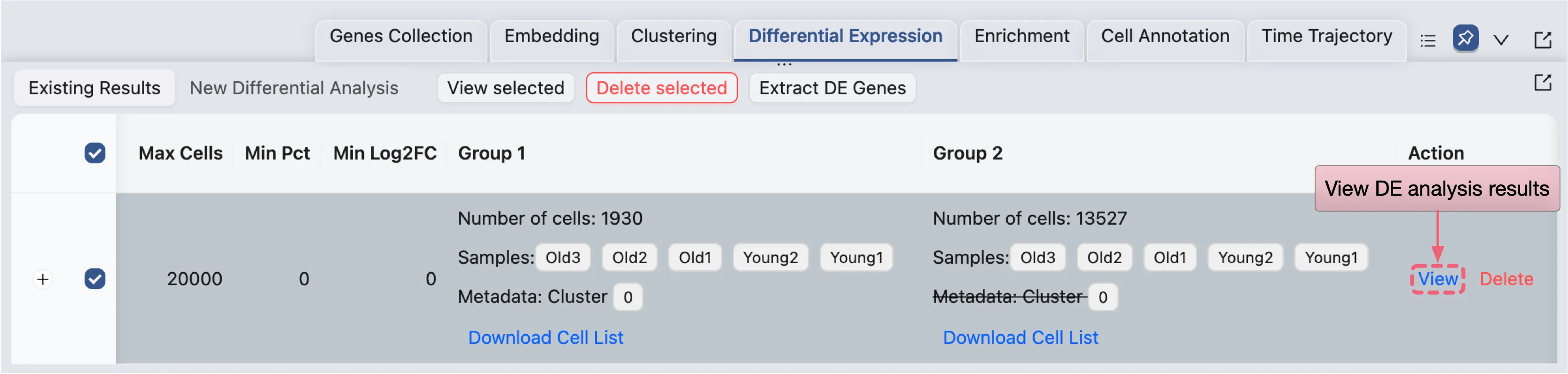 Opening Individual DE Analysis Results for The First Differential Expression Analysis Across Clusters Opening Individual DE Analysis Results for The First Differential Expression Analysis Across Clusters