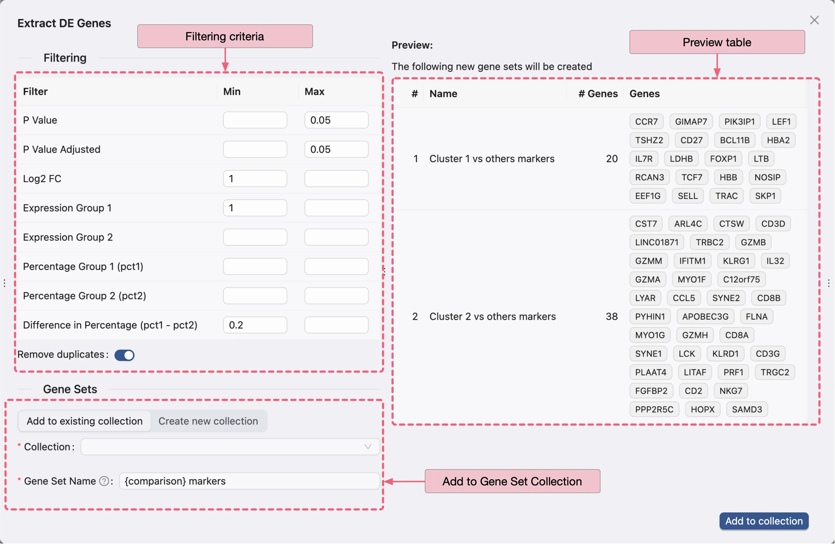 Extract Differentially Expressed Genes Dialog Extract Differentially Expressed Genes Dialog