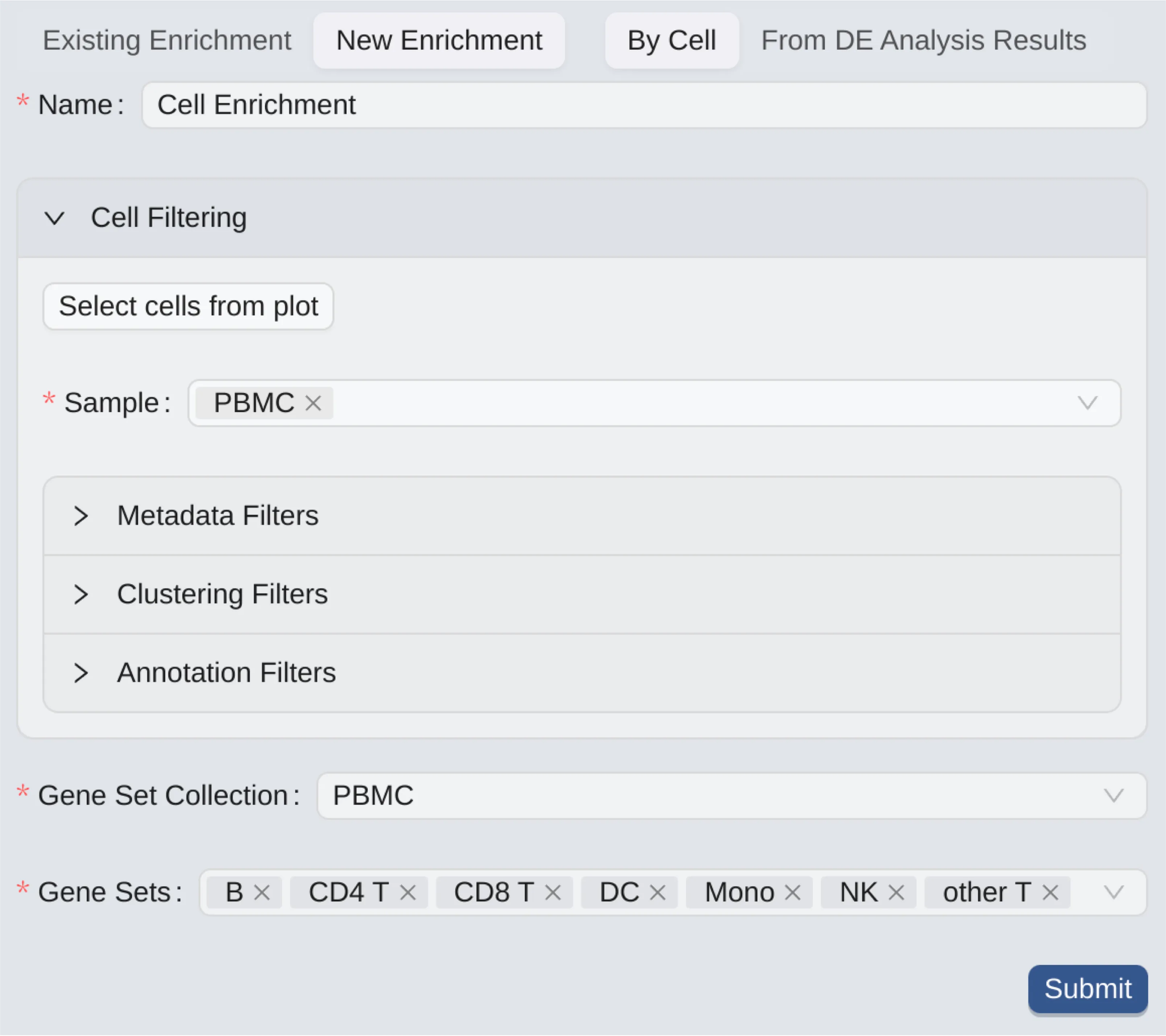 Create Enrichment By Cell Create Enrichment By Cell